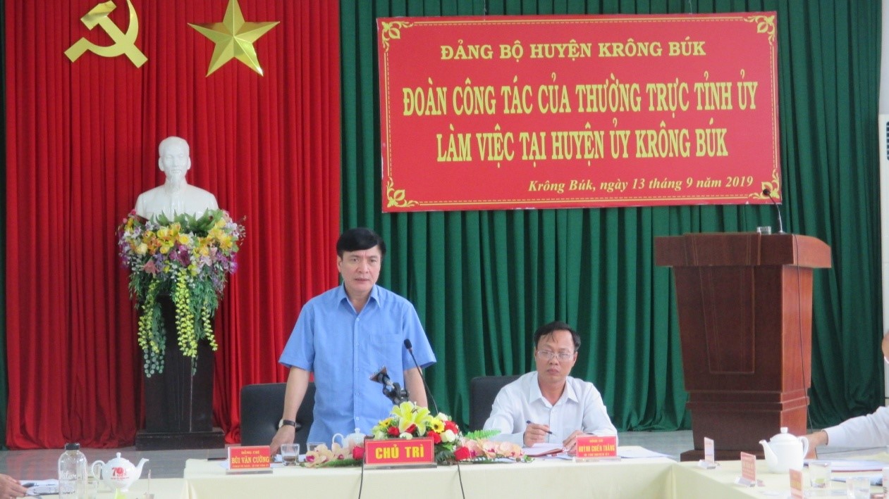 Thường trực Tỉnh ủy làm việc với huyện Krông Búk