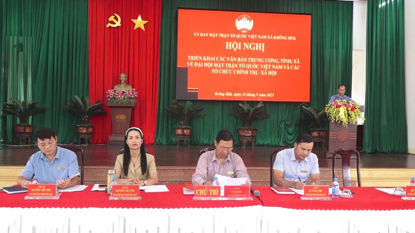 Ủy ban mặt trận tổ quốc Việt Nam xã Krông Búk tổ chức Hội nghị triển khai các văn bản Trung ương, Tỉnh, xã về Đại hội mặt trận tổ quốc Việt Nam; hướng dẫn công tác kiện toàn ban công tác mặt trận thôn, buôn.