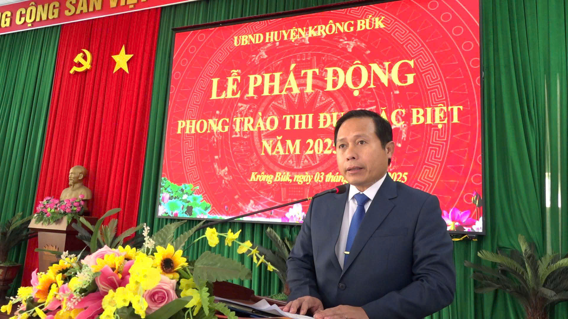 UBND huyện Krông Búk tổ chức Lễ Phát động đợt thi đua đặc biệt lập thành tích chào mừng các ngày lễ lớn, sự kiện lịch sử quan trọng trong năm 2025